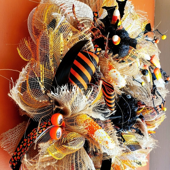 Candy Corn Halloween Wreath - Picture 2 of 5